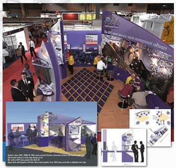 Space-only stand for P&L Software Systems Ltd: final stand shown with visual and planning sketches
